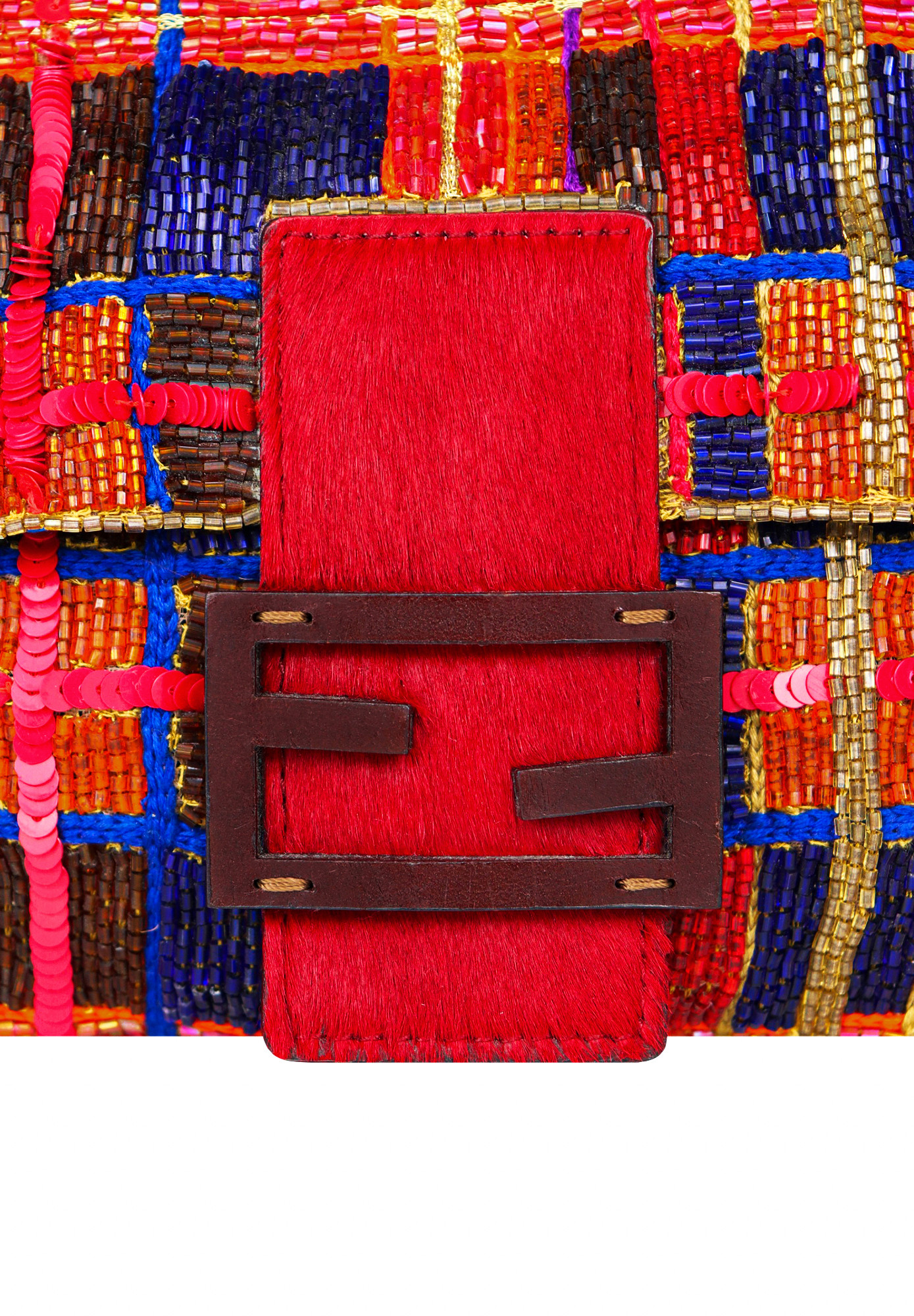 Бисерная сумка Fendi Baguette в клетку