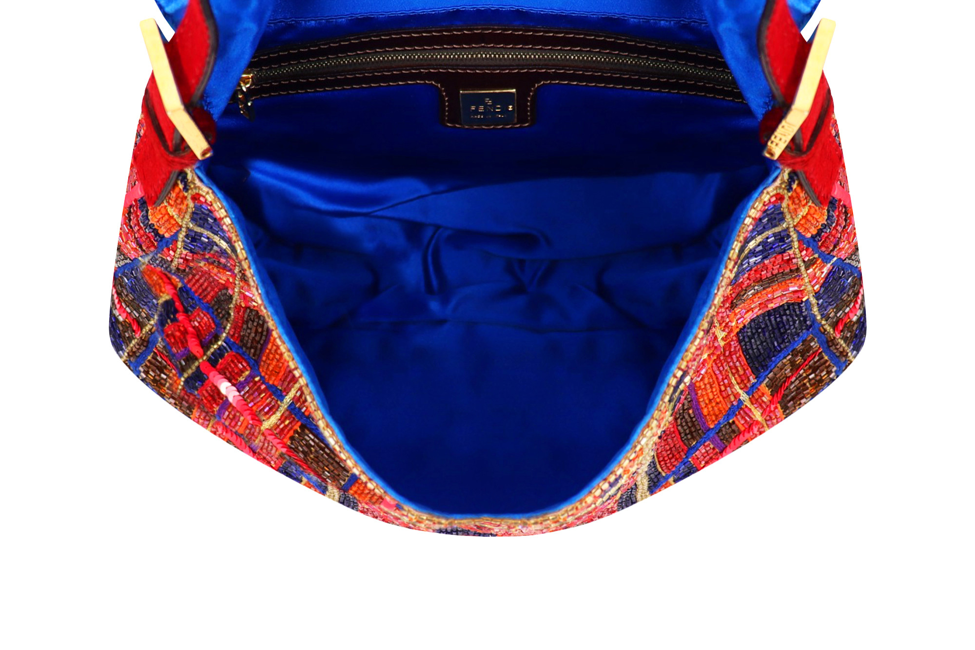 Бисерная сумка Fendi Baguette в клетку