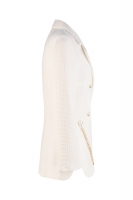 Белый жакет Chanel с жемчужной нитью