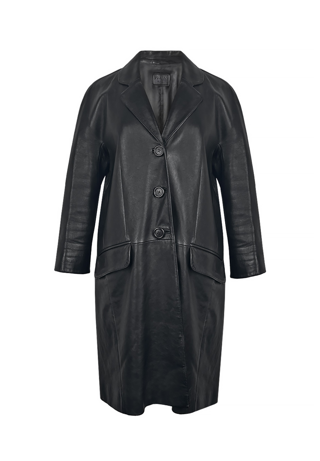 Кожаное пальто Prada