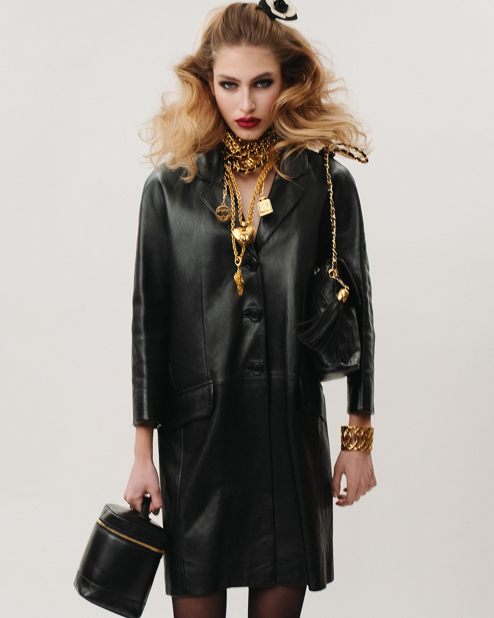 Кожаное пальто Prada