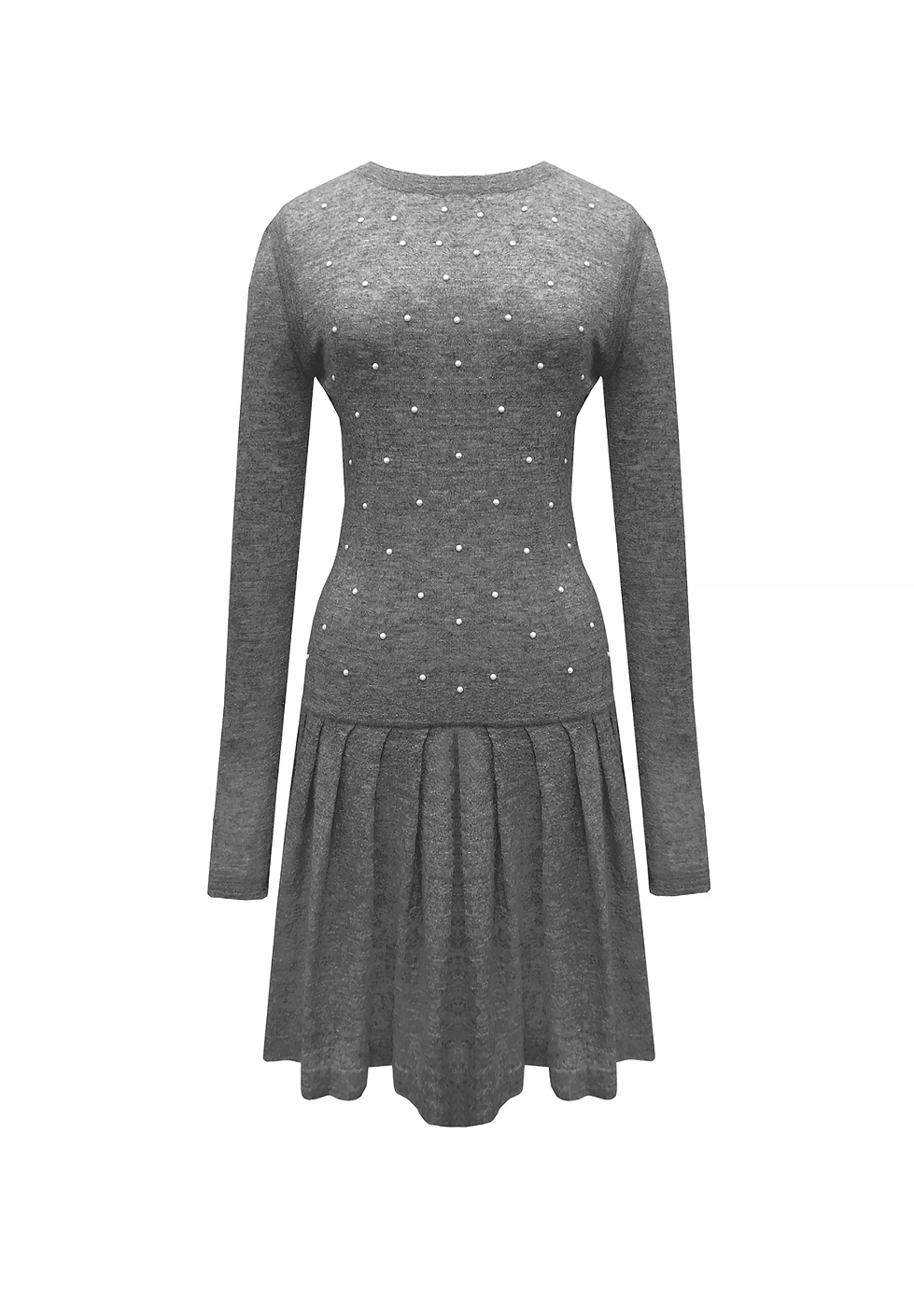 Серое кашемировое платье Chanel