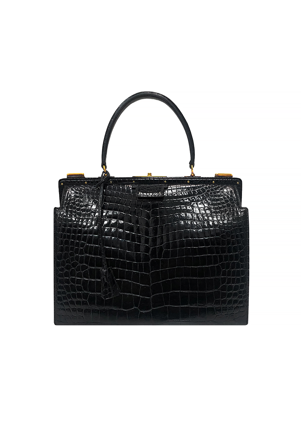 Сумка Hermès Sac Mallette Docteur Noir Porosus