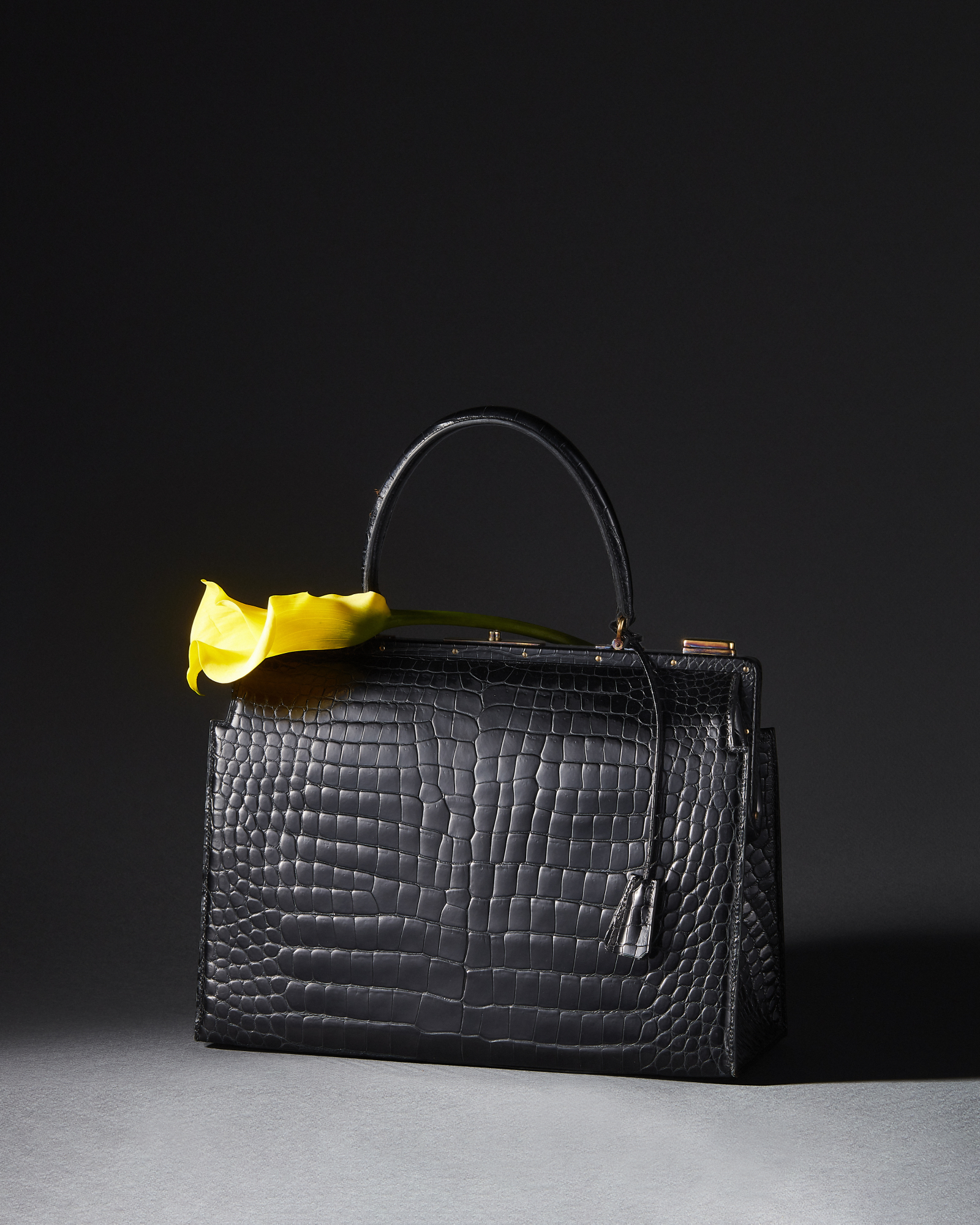 Сумка Hermès Sac Mallette Docteur Noir Porosus