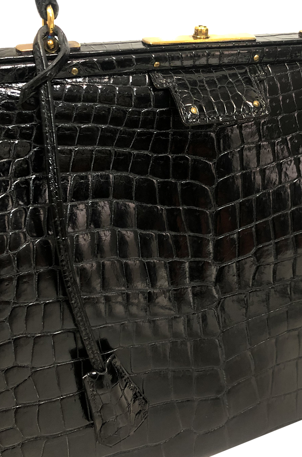 Сумка Hermès Sac Mallette Docteur Noir Porosus
