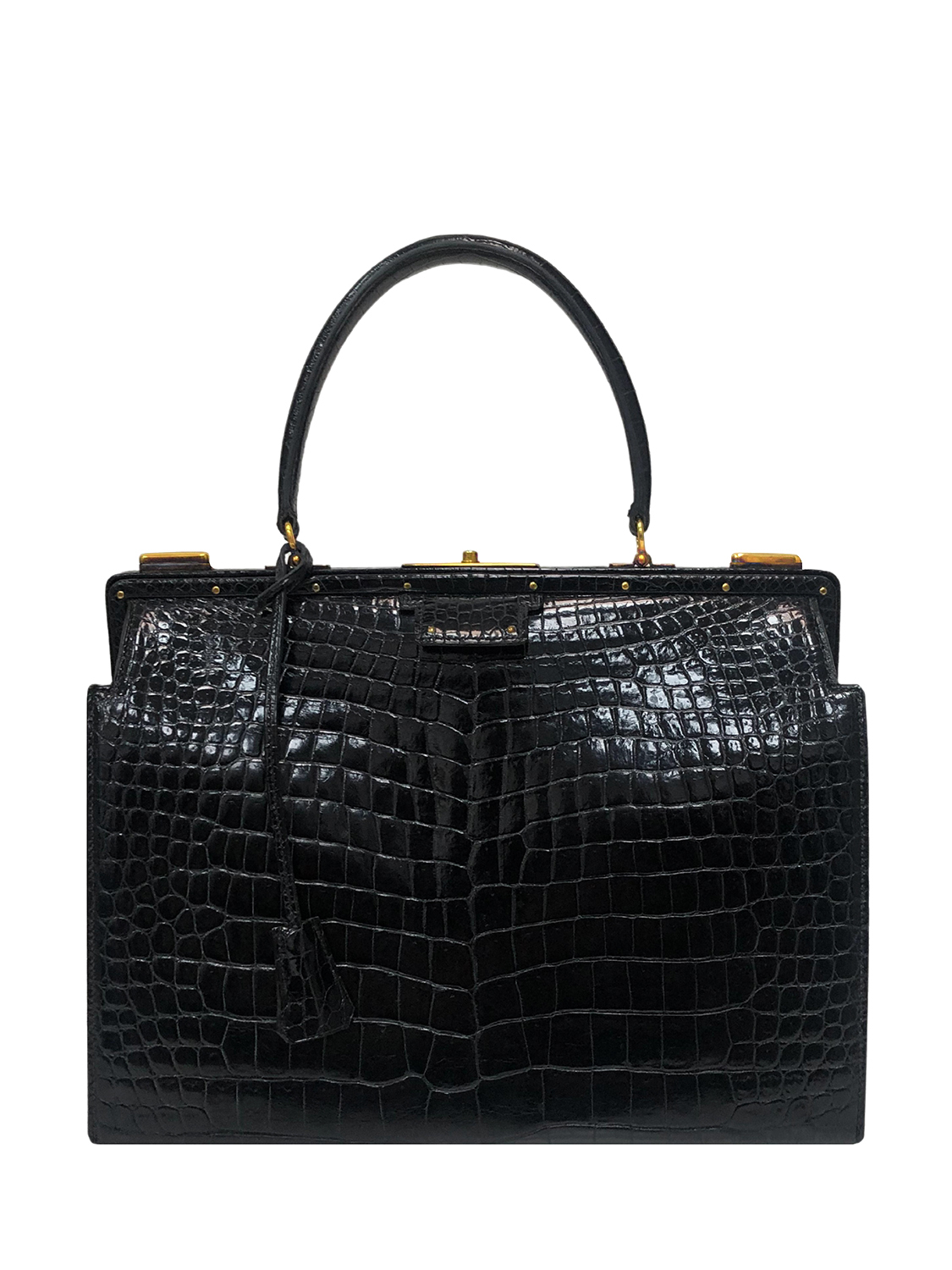 Сумка Hermès Sac Mallette Docteur Noir Porosus