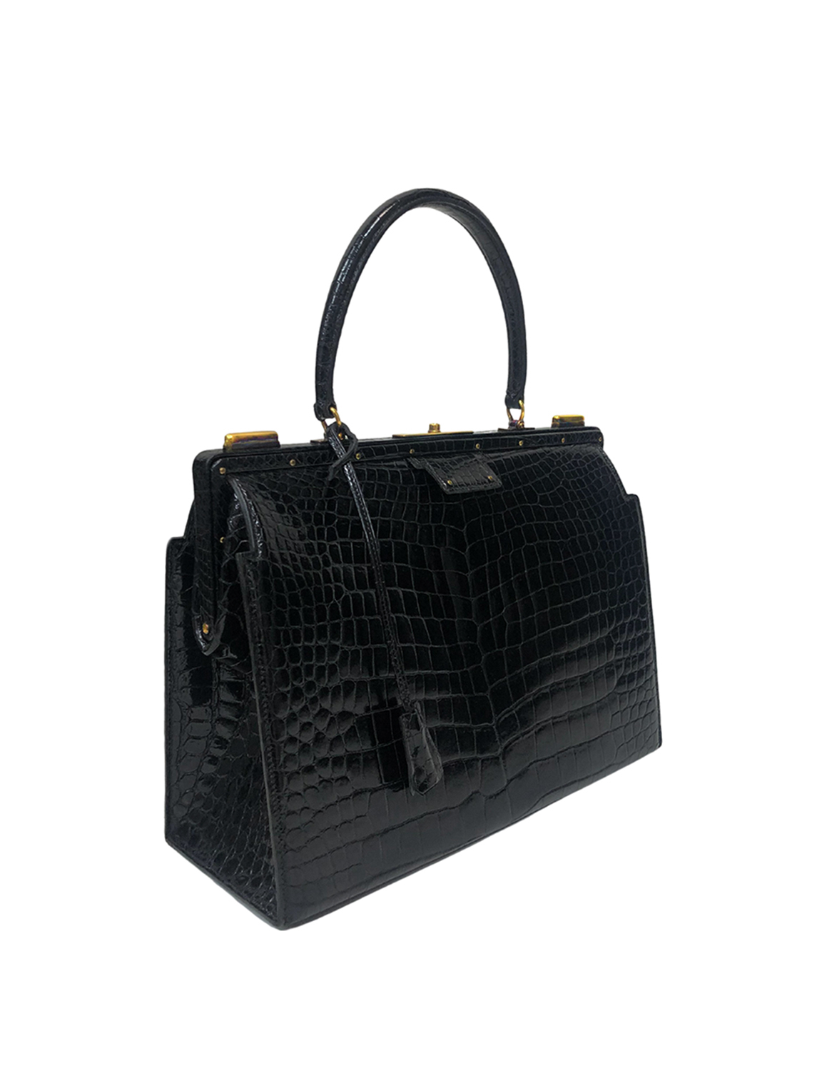 Сумка Hermès Sac Mallette Docteur Noir Porosus