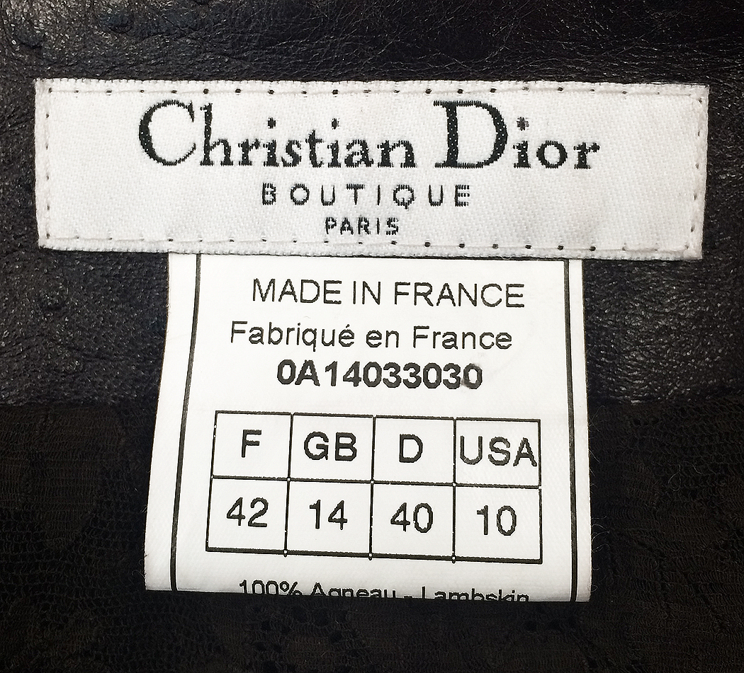 Кожаная юбка Christian Dior