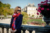 Темно-фиолетовое твидовое пальто Chanel