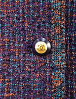 Темно-фиолетовое твидовое пальто Chanel