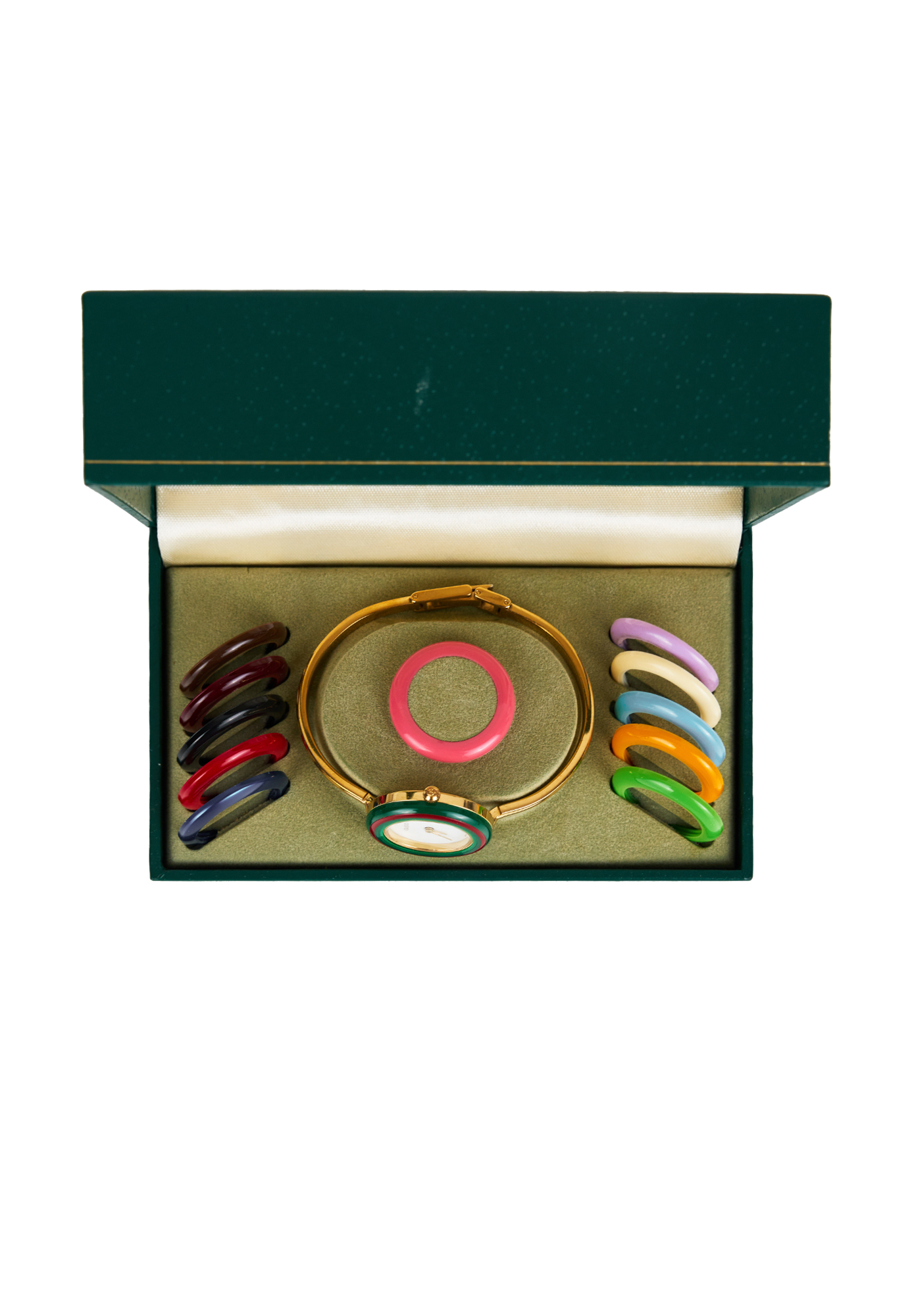 Часы Gucci 11/12.2 с разноцветными сменными безелями 