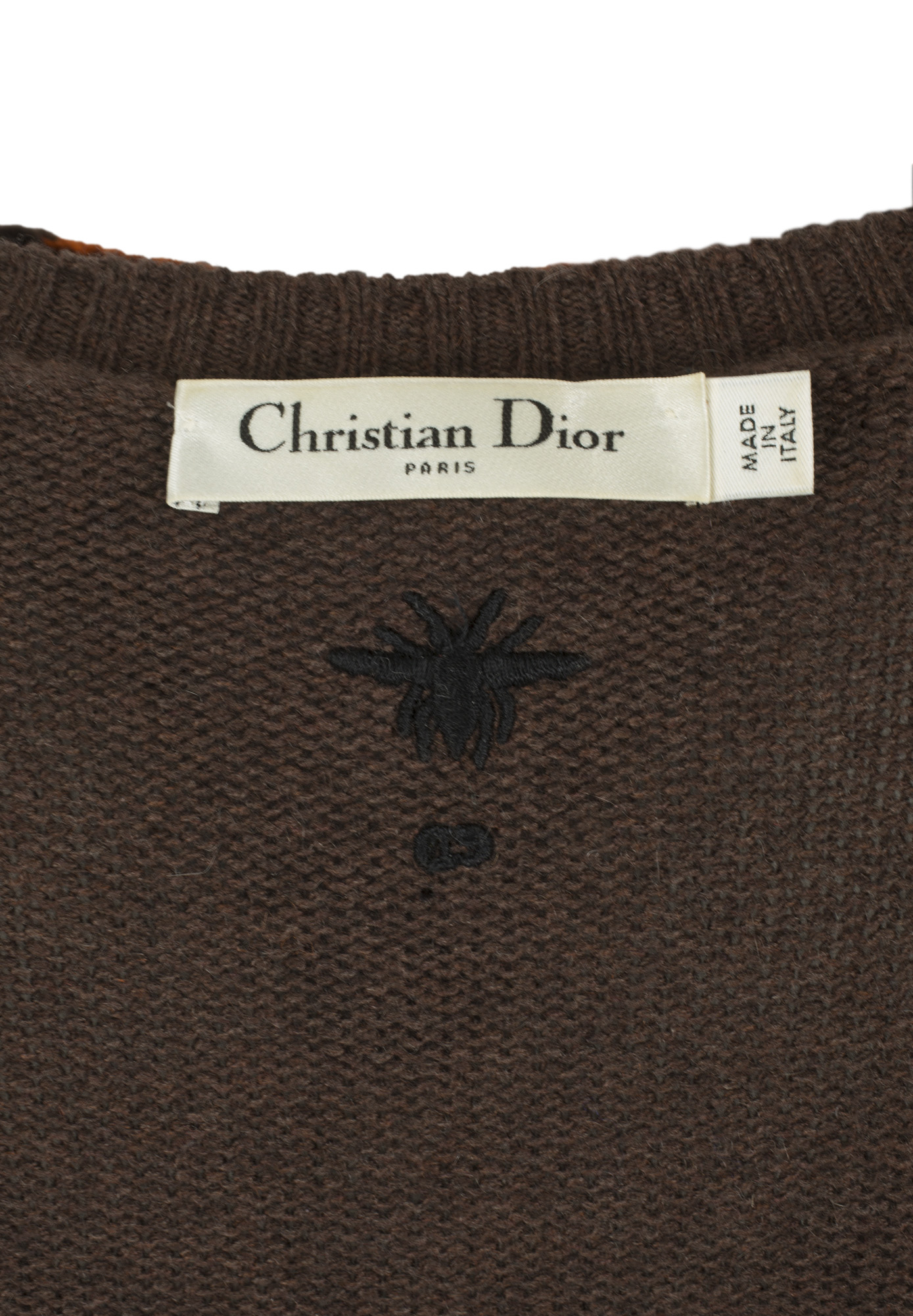 Коричневый свитер Christian Dior с абстрактным узором