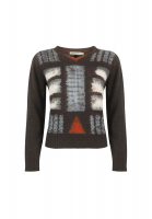 Коричневый свитер Christian Dior с абстрактным узором