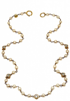 Колье Chanel с прозрачными кристаллами и жемчугом