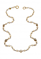 Колье Chanel с прозрачными кристаллами и жемчугом