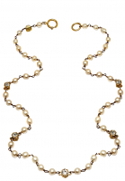 Колье Chanel с прозрачными кристаллами и жемчугом