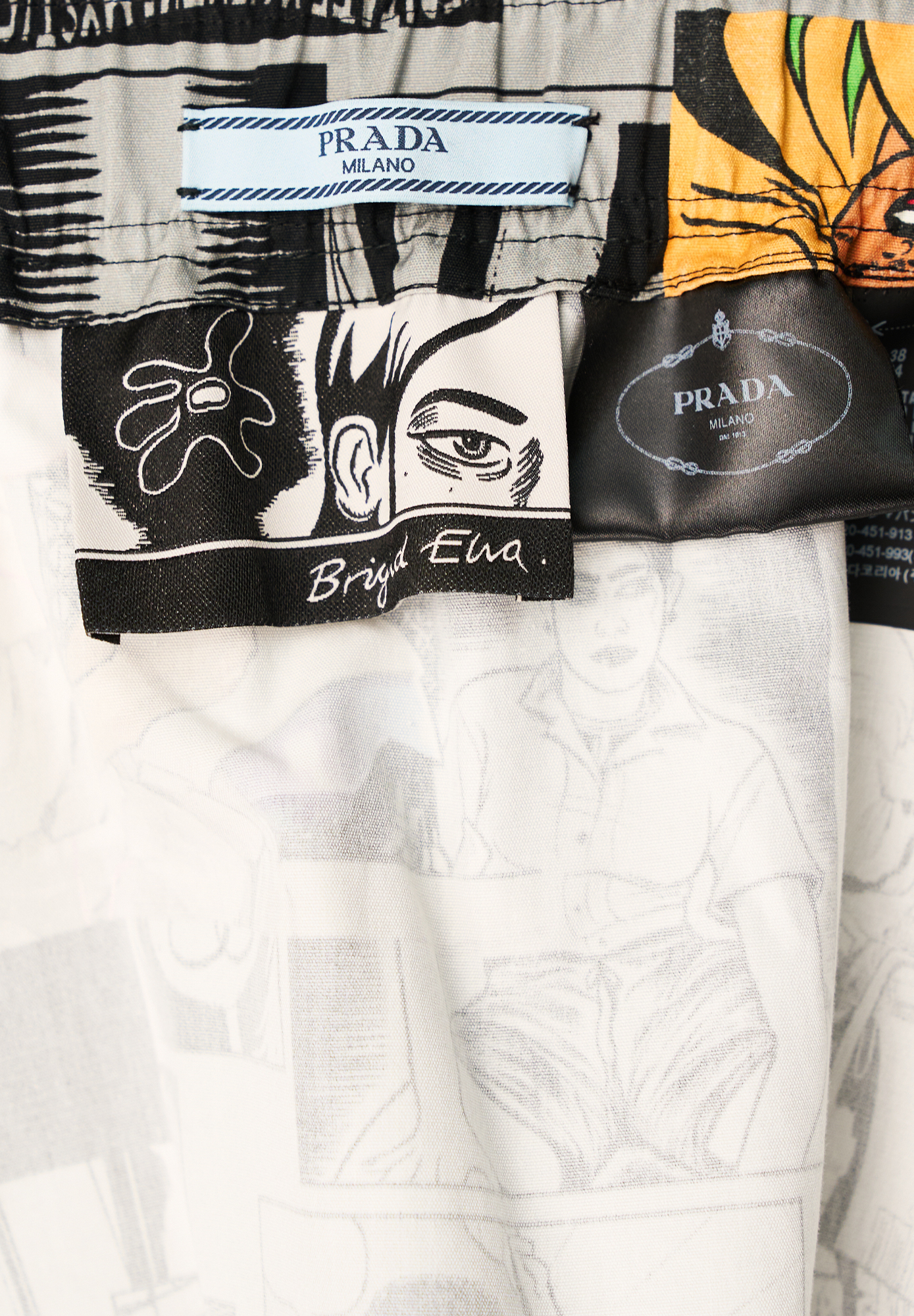 Разноцветная юбка Prada с комикс-принтом