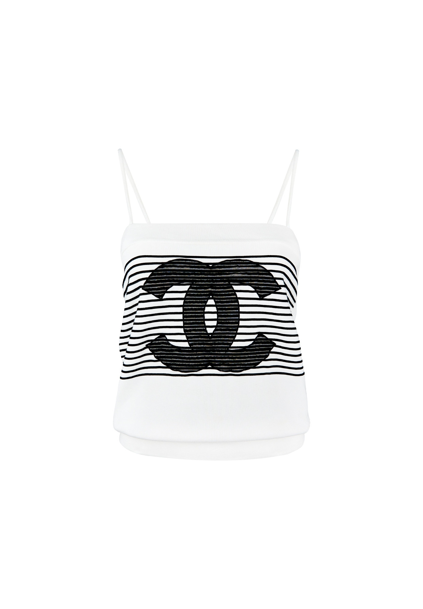 Белый топ Chanel с логотипом