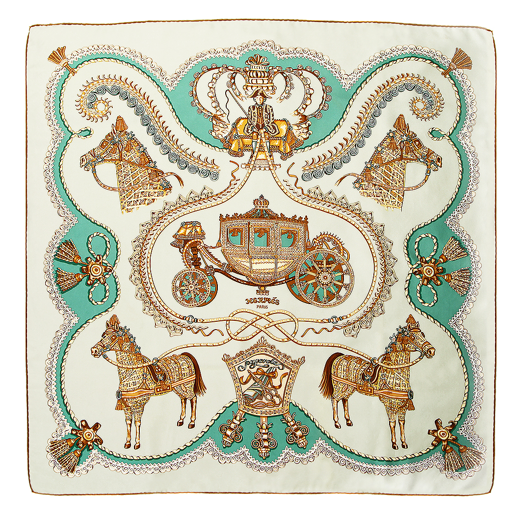 Шелковый платок Hermès Paperoles