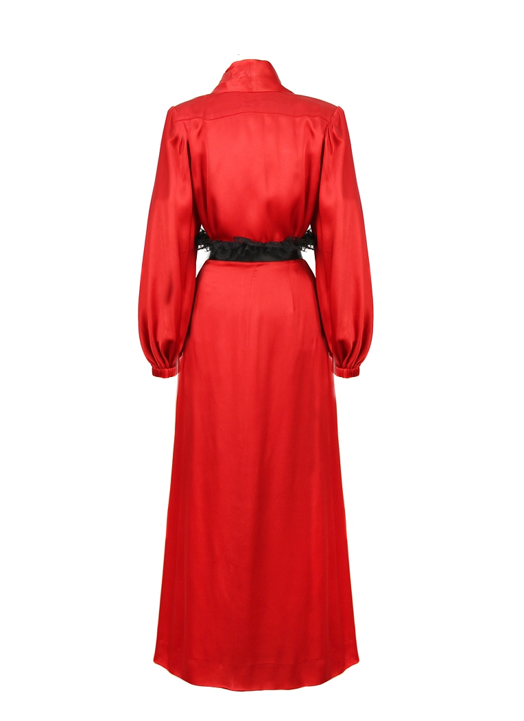 Алый комплект Yves Saint Laurent с кружевом