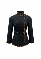 Чёрный жакет Chanel с оторочкой