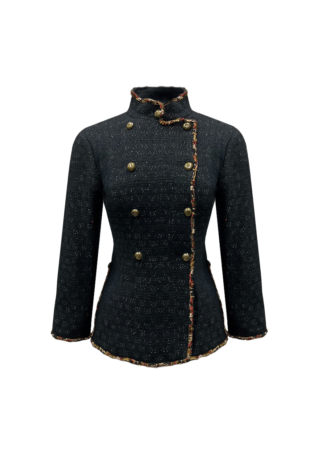 Чёрный жакет Chanel с оторочкой