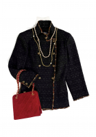 Чёрный жакет Chanel с оторочкой