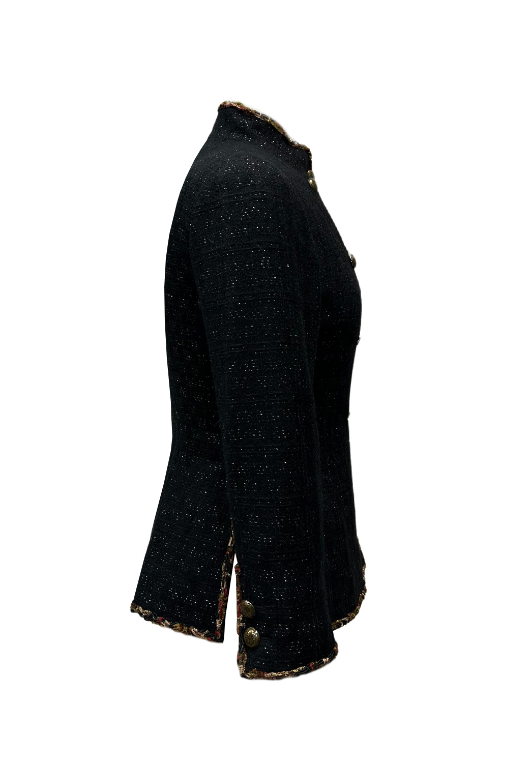 Чёрный жакет Chanel с оторочкой