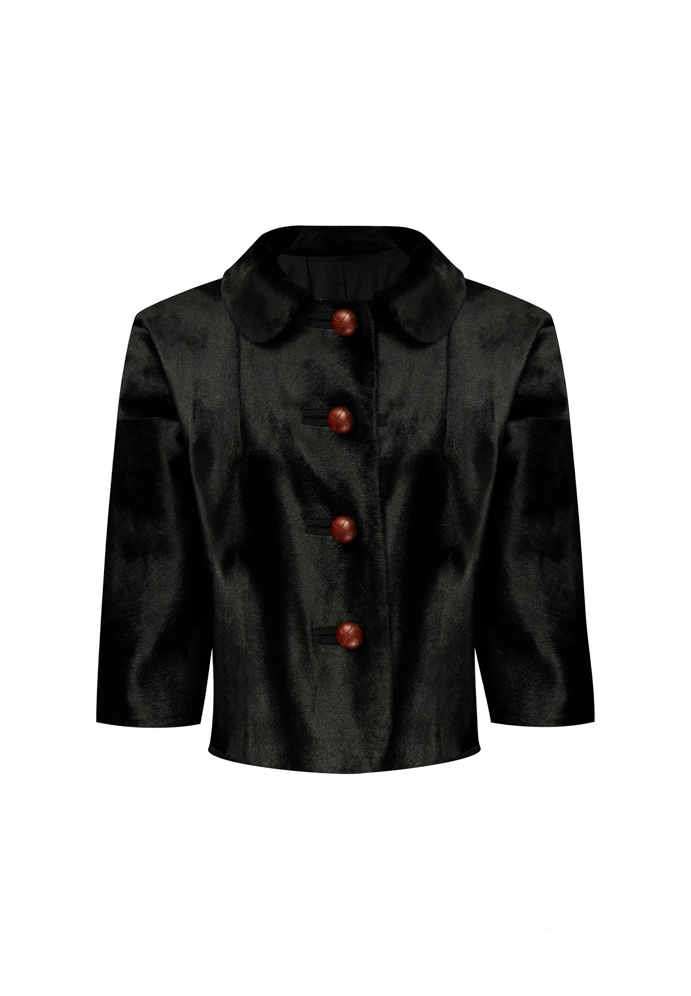 Черный меховой жакет Lanvin