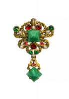 Массивная брошь с подвеской Hollycraft Sterling