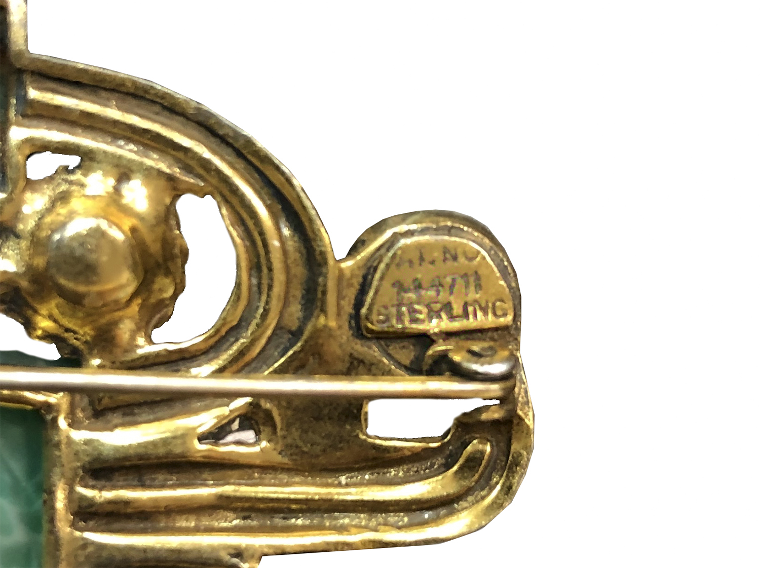 Массивная брошь с подвеской Hollycraft Sterling