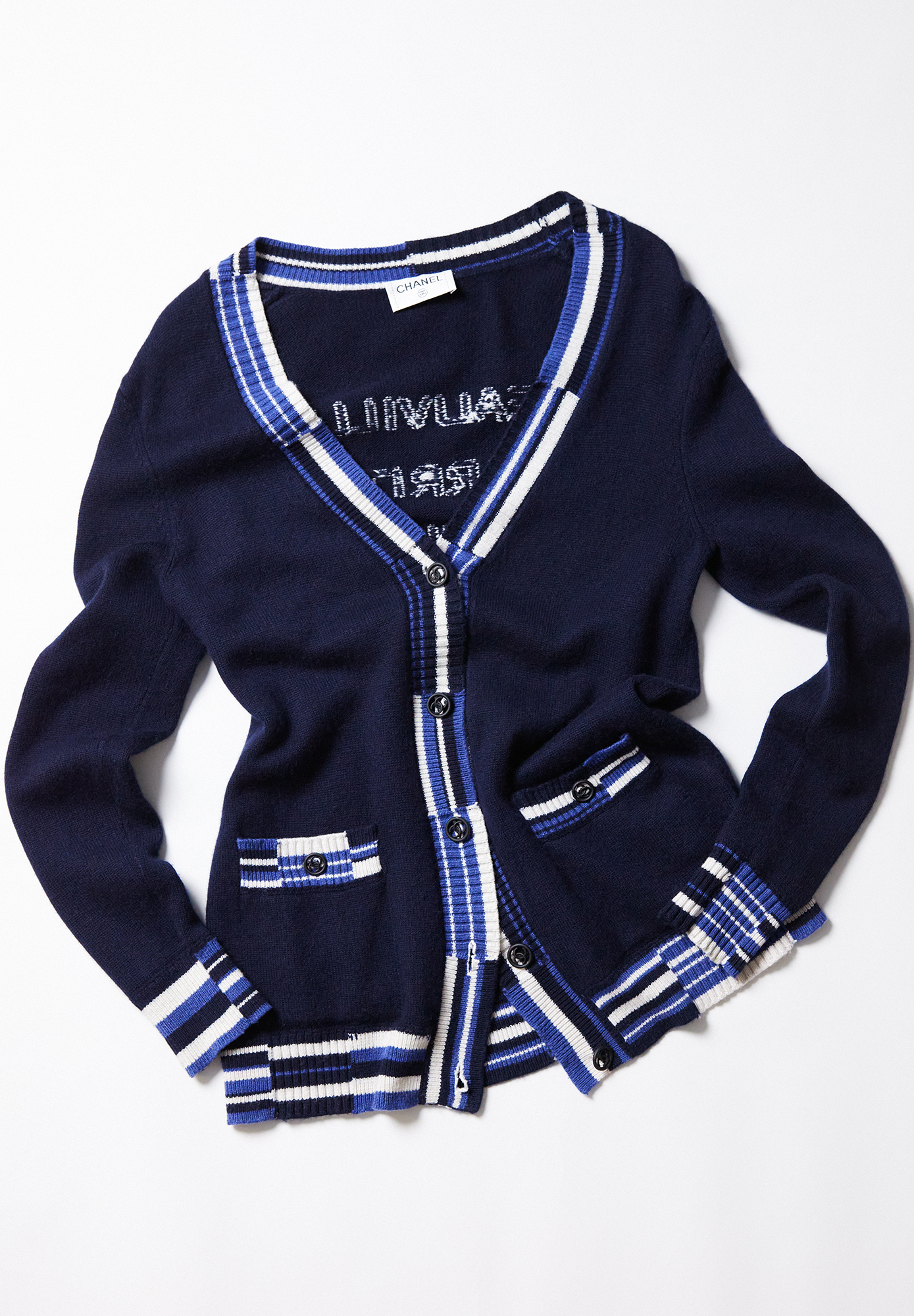 Кашемировый кардиган Chanel с оторочкой