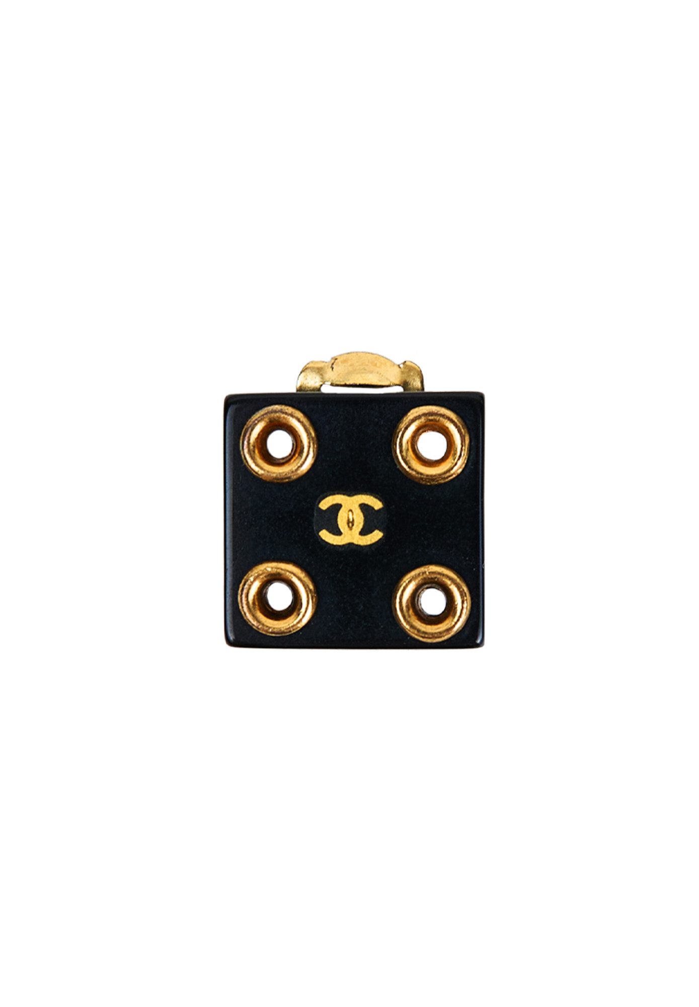 Квадратные клипсы Chanel с логотипом