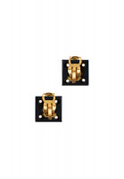 Квадратные клипсы Chanel с логотипом