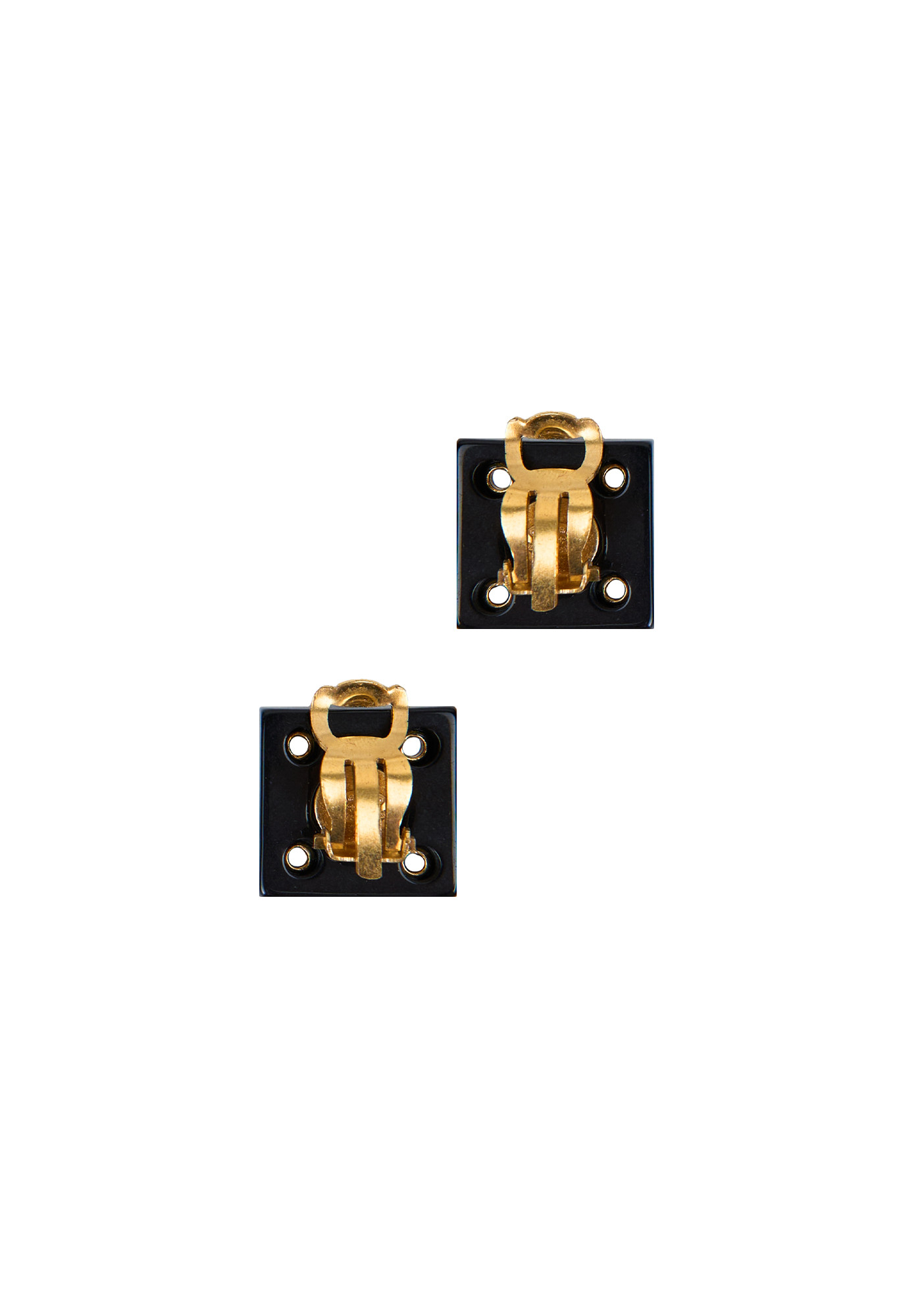 Квадратные клипсы Chanel с логотипом