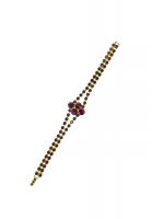 Браслет с красными кристаллами