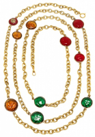 Колье-цепь Chanel с кристаллами Gripoix