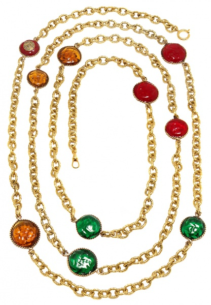 Колье-цепь Chanel с кристаллами Gripoix