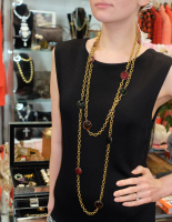 Колье-цепь Chanel с кристаллами Gripoix