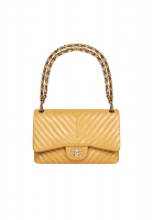 Бежевая сумка Chanel Chevron Jumbo Classic Double Flap