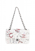 Лимитированная белая сумка Chanel 2.55