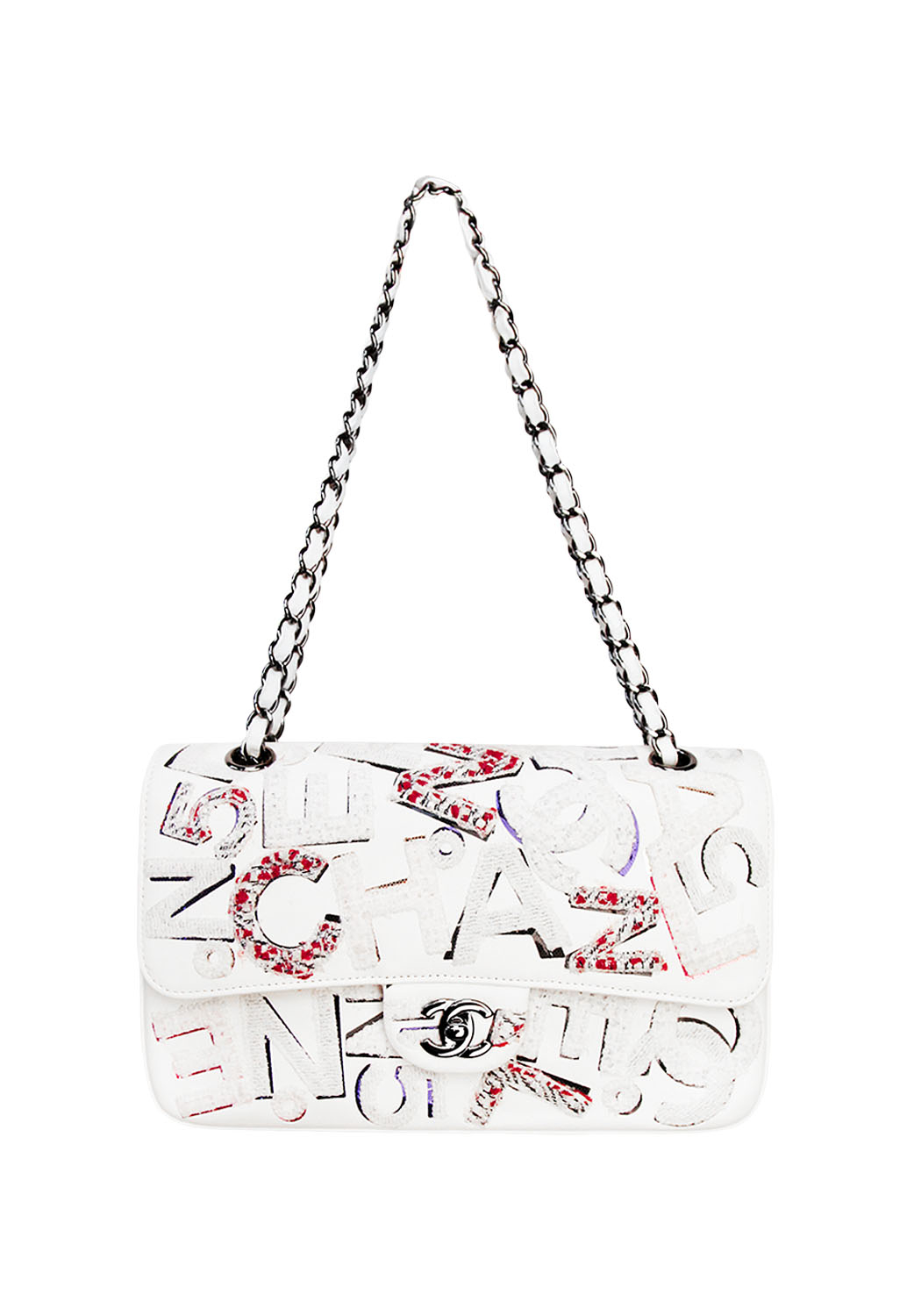 Лимитированная белая сумка Chanel 2.55