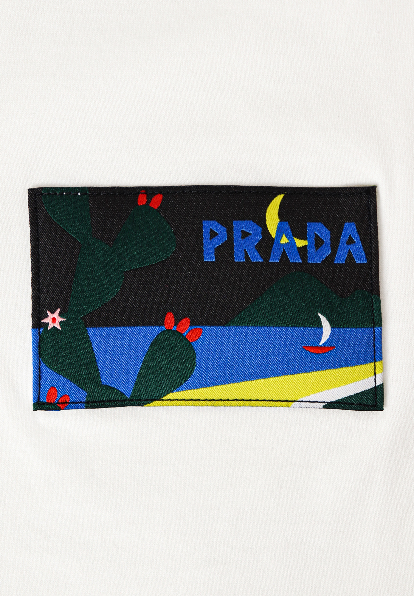 Белая футболка Prada с принтом