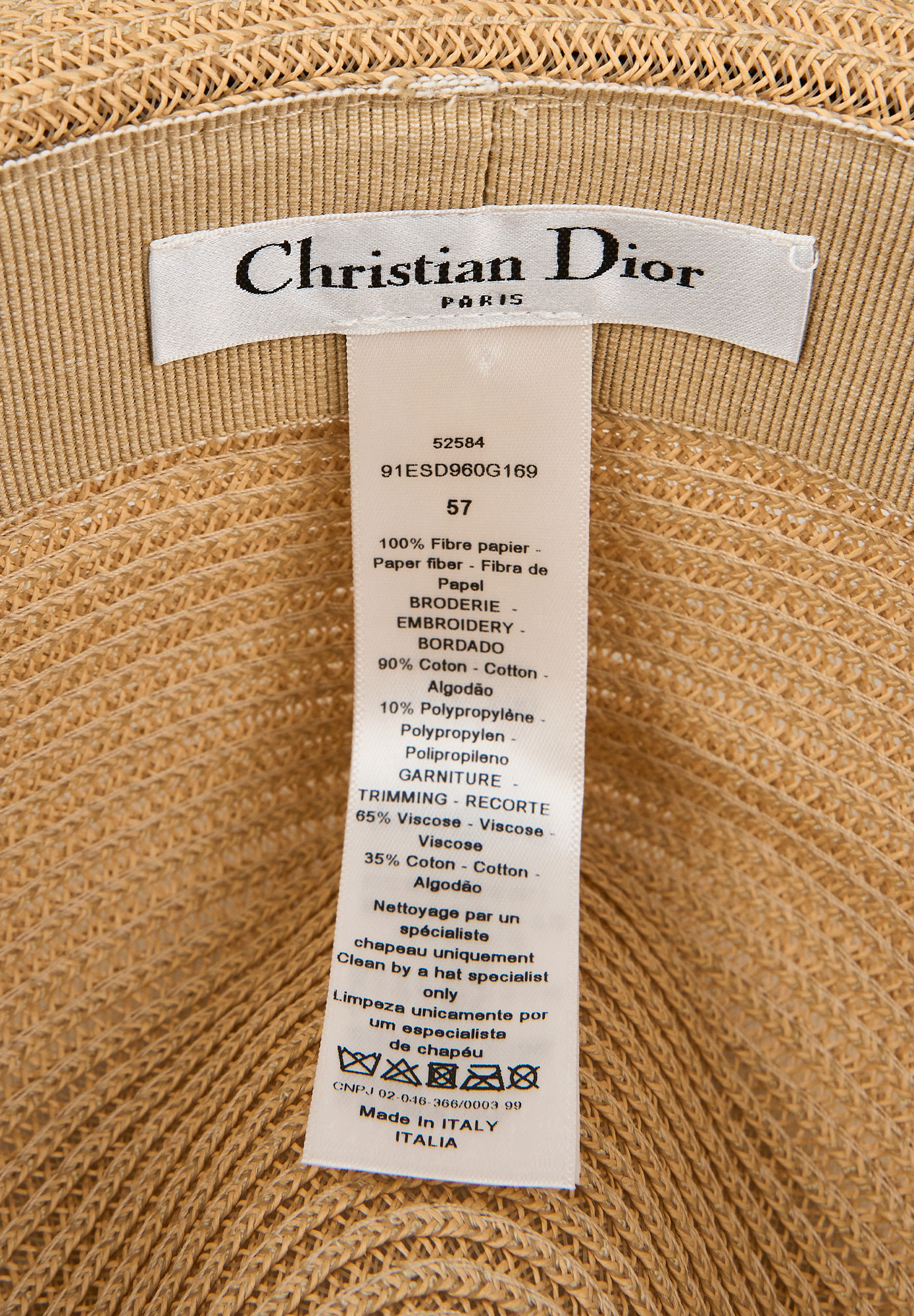 Соломенная шляпа Christian Dior