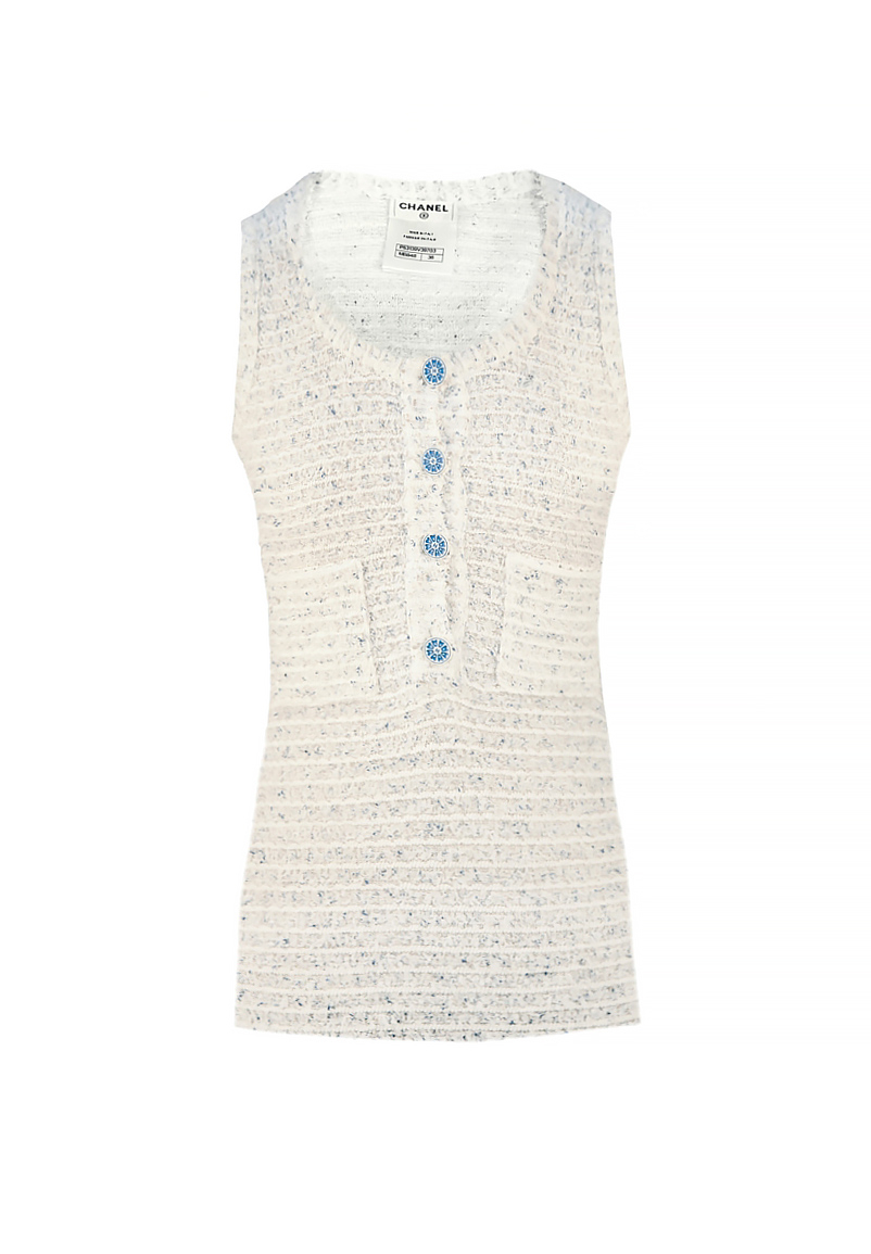 Бело-голубой топ Chanel