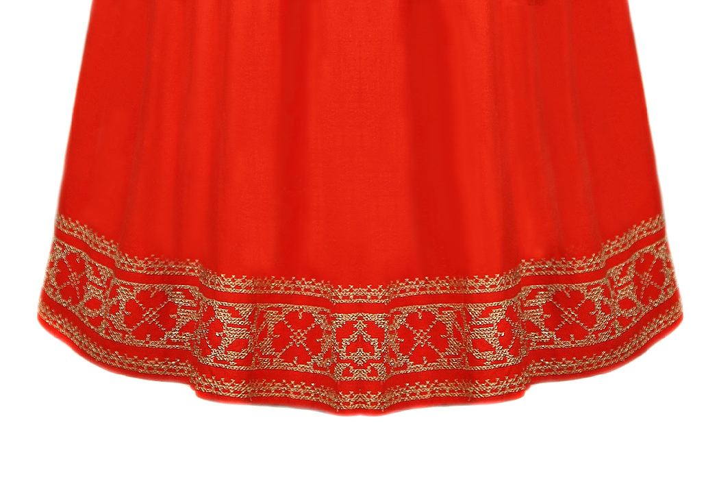 Красная юбка Yves Saint Laurent с вышивкой