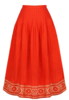 Красная юбка Yves Saint Laurent с вышивкой