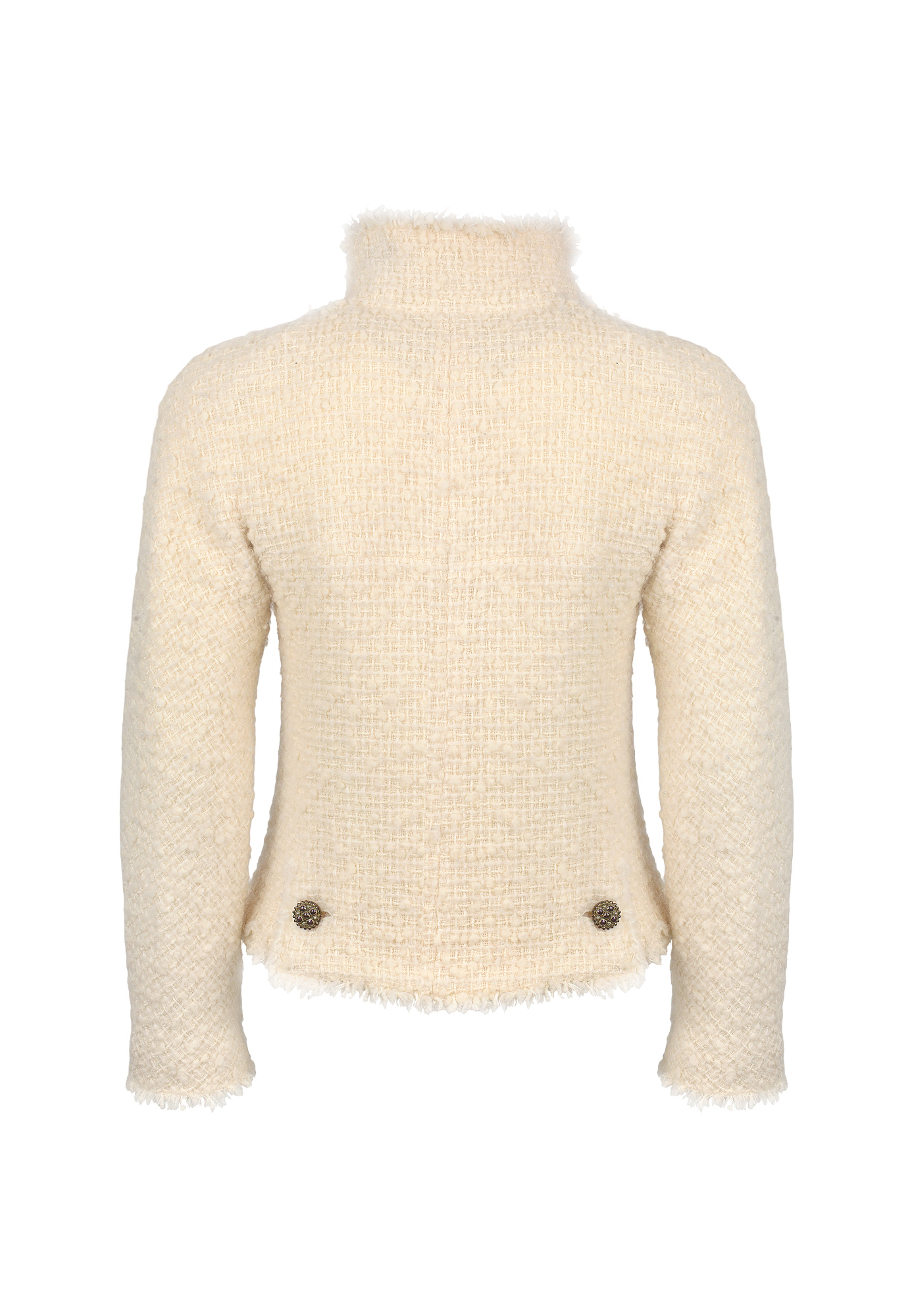 Белый твидовый жакет Chanel