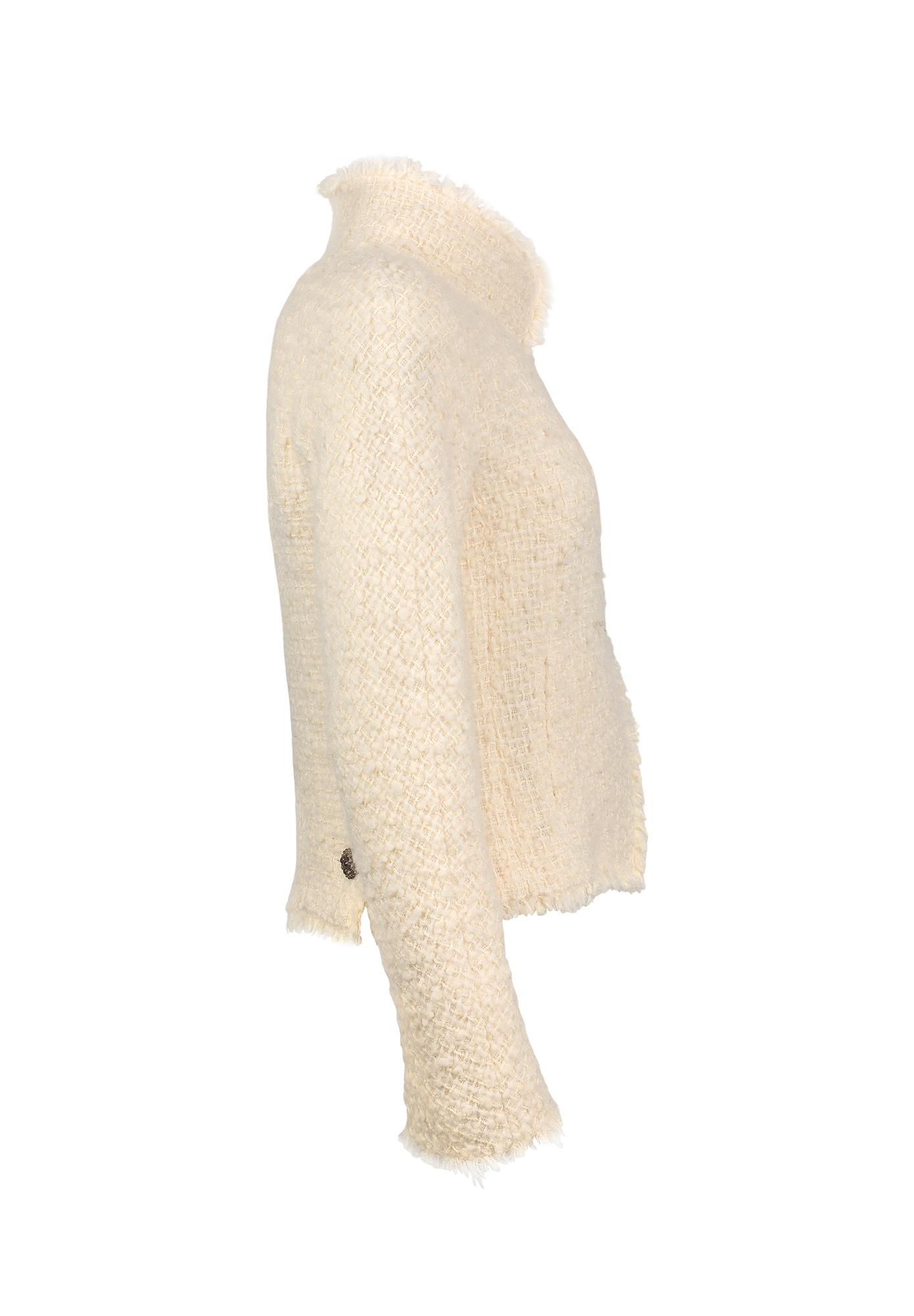 Белый твидовый жакет Chanel