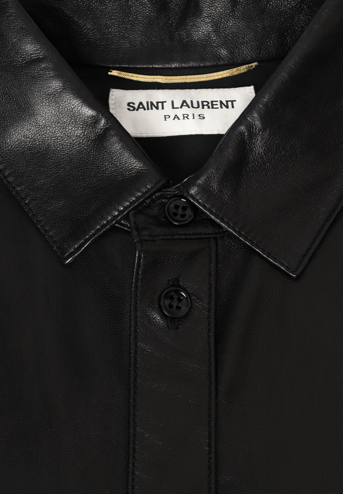 Кожаная рубашка Saint Laurent